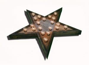 Reclaimed wood marquee star w/ Lights, Shabby Chic, Salvaged Barn Wood Letter, Wedding, Nursery Alphabet Letter, restaurant, home decor