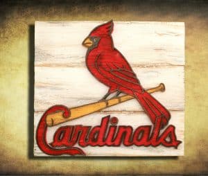 Saint Louis Cardinals Handmade distressed wood sign, vintage, art, weathered, recycled, Baseball, home decor, Wall art, Man Cave, Blue, Red