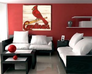 Saint Louis Cardinals Handmade distressed wood sign, vintage, art, weathered, recycled, Baseball, home decor, Wall art, Man Cave, Blue, Red