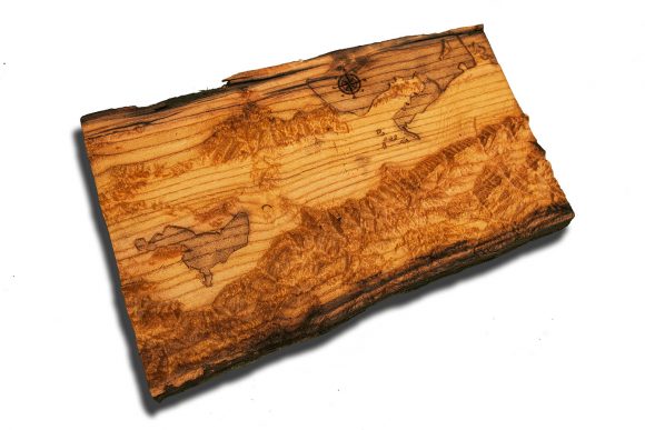 Salt Lake City Utah Area Topographical Map from a natural live edge wood slab,  California, vintage, rustic fine art one of a kind piece.