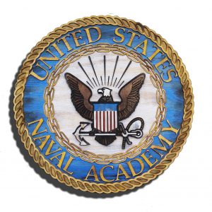 United States Naval Academy with 3D from reclaimed wood, vintage, art, weathered, recycled, home decor, Naval Academy, Man Cave, blue, brown