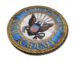 United States Naval Academy with 3D from reclaimed wood, vintage, art, weathered, recycled, home decor, Naval Academy, Man Cave, blue, brown