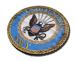 United States Navy official Seal 3D from reclaimed wood, vintage, art, weathered, recycled, home decor, Naval Academy, Man Cave, blue, brown