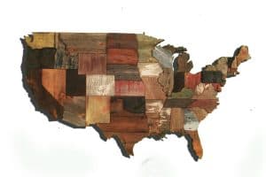 United States of America Map from Reclaimed Barn Wood, recycled, USA, State map, vintage, rustic fine art one of a kind piece.