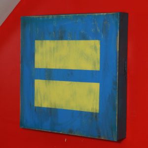 Weathered wood Human rights campaign vintage wood wall art, 24x24x4