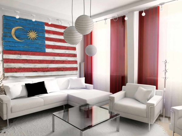 Weathered Wood One of a kind 3D Malaysian flag, Wooden, vintage, art, distressed, patriotic, Malaysia, red, Blue, White