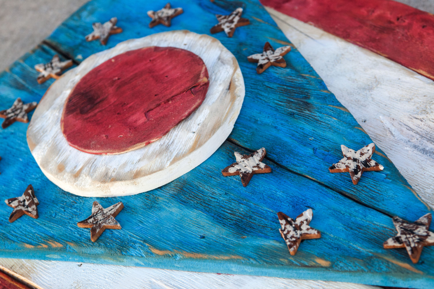 Weathered Wood One of a kind 3D Ohio Flag, Wooden, vintage, art, distressed, Cincinnati, Blue, Cleveland, red