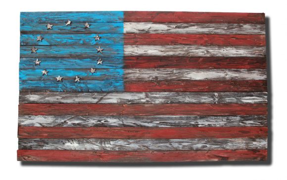 Weathered Wood One of a kind 3D original 13 colony American flag, Wooden, vintage, art, distressed, patriotic, United States, thirteen, red