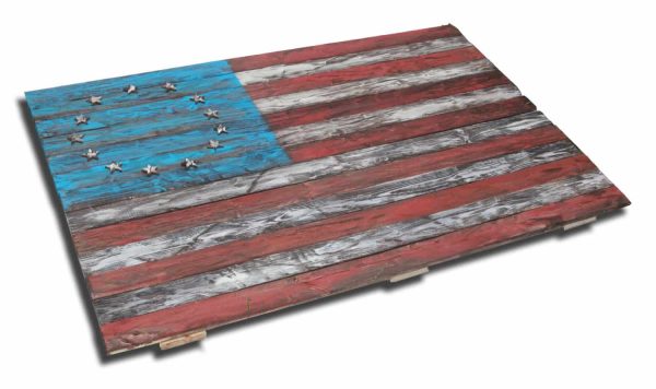 Weathered Wood One of a kind 3D original 13 colony American flag, Wooden, vintage, art, distressed, patriotic, United States, thirteen, red