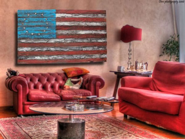 Weathered Wood One of a kind 3D original 13 colony American flag, Wooden, vintage, art, distressed, patriotic, United States, thirteen, red