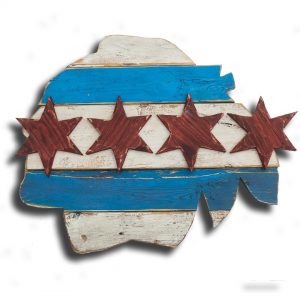 Weathered Wood One of a kind Chicago Blackhawks Commemorative Flag, vintage, Bulls, art, distressed, weathered, recycled, Chicago flag art