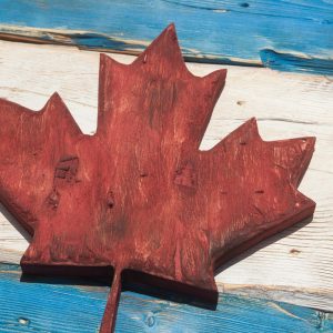 Weathered Wood One of a kind Chicago Flag ,Canada style, vintage, art, distressed, weathered, recycled, Chicago flag art, Canadian Flag