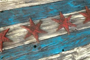 Weathered Wood One of a kind Chicago Flag,  vintage, art, distressed, weathered, recycled, Chicago flag art