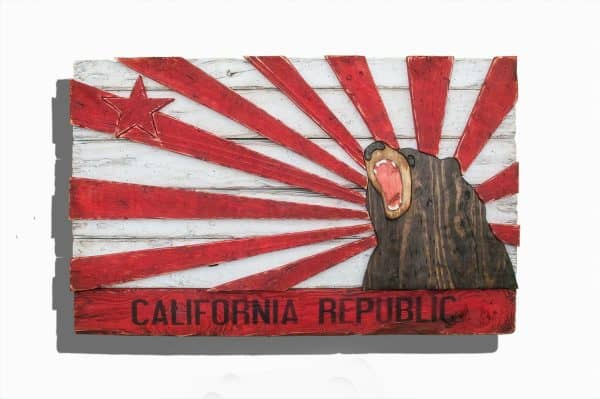 Weathered Wood One of a kind New edtion California Republic flag, Wooden, vintage, art, distressed, weathered, recycled, California flag art