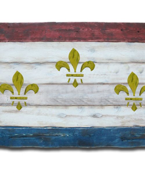 Weathered Wood One of a kind New Orleans flag, Wooden, vintage, art, distressed, weathered, recycled, New Orleans flag art. Louisiana, white