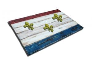 Weathered Wood One of a kind New Orleans flag, Wooden, vintage, art, distressed, weathered, recycled, New Orleans flag art. Louisiana, white