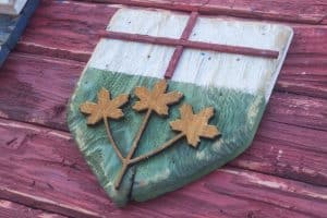 Weathered Wood One of a kind Providence of Ontario flag, Wooden, vintage, art, distressed, weathered, recycled, Providence, Canada, Red