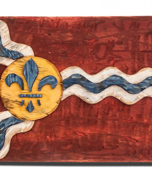 Weathered Wood One of a kind Saint Louis flag, Wooden, vintage, art, distressed, Missouri, recycled, Red. wedding, home decor, St. Louis