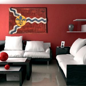 Weathered Wood One of a kind Saint Louis flag, Wooden, vintage, art, distressed, Missouri, recycled, Red. wedding, home decor, St. Louis