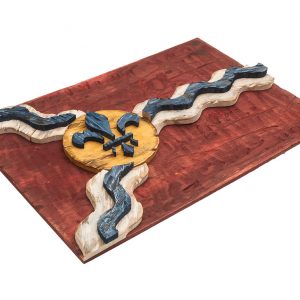 Weathered Wood One of a kind Saint Louis flag, Wooden, vintage, art, distressed, Missouri, recycled, Red. wedding, home decor, St. Louis