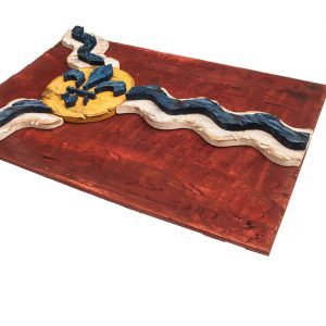 Weathered Wood One of a kind Saint Louis flag, Wooden, vintage, art, distressed, Missouri, recycled, Red. wedding, home decor, St. Louis