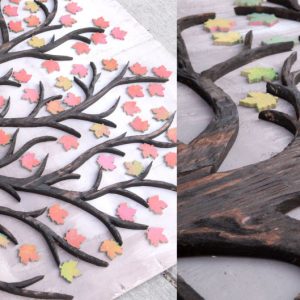 Wedding registry guest book alternative or wall art, "The Tree of New Lives" Keepsake, Personalize, Vintage, Custom, Green, Blue, wall art