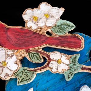 Welcome to Virginia Sign, Weathered Wood, One of a kind, 3D, Wooden, vintage, art, distressed, cardinal, Blue, wall art, VA, home decor