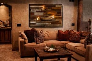 Wood wall art, with floating wood shelves, made of reclaimed barnwood, Different Sizes Available, large art