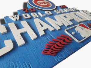 World Series Champions Chicago Cubs Handmade distressed wood sign, vintage, art, weathered, recycled, Baseball, home decor, Man Cave, Blue