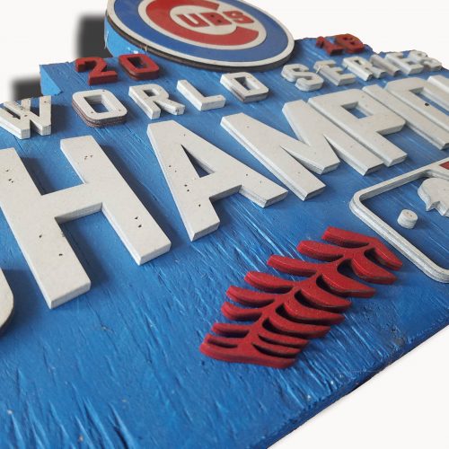 World Series Champions Chicago Cubs Handmade distressed wood sign, vintage, art, weathered, recycled, Baseball, home decor, Man Cave, Blue