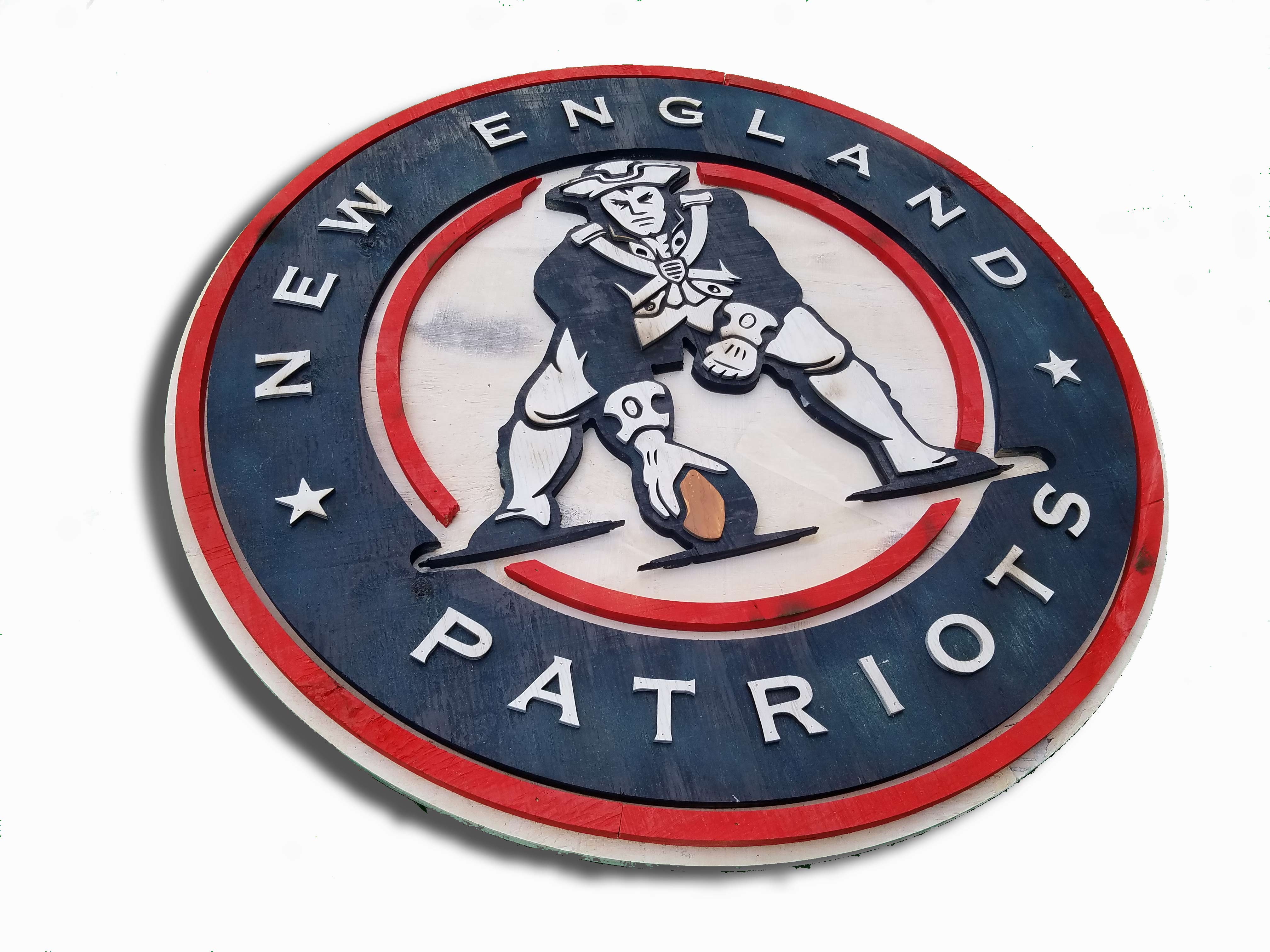 New England Patriots 13In Vintage Metal Wall Sign