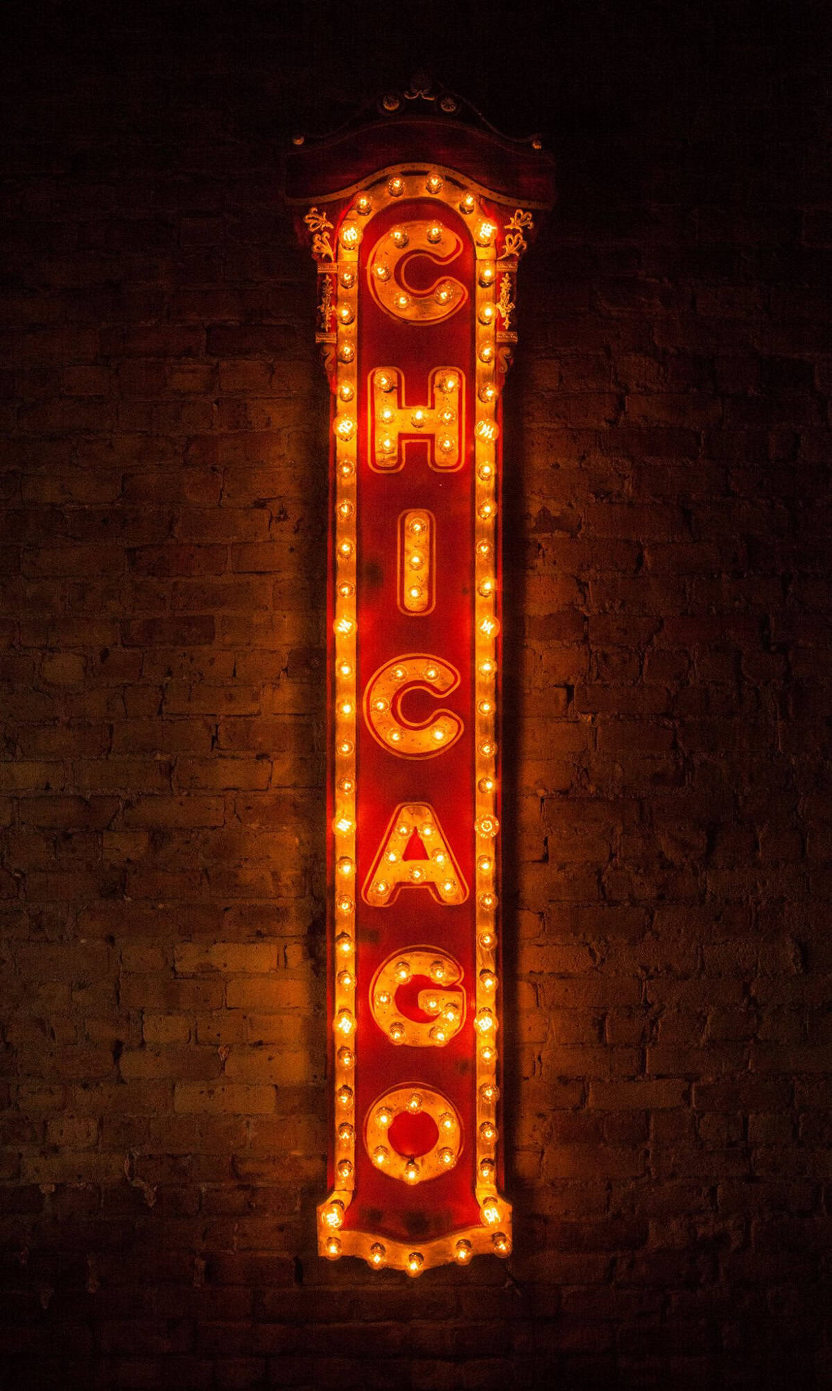 9-foot Chicago Theater light sign by Chris Knight Creations