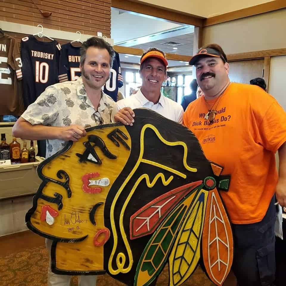 Chris Knight with Chris Chelios and Matt Butkus