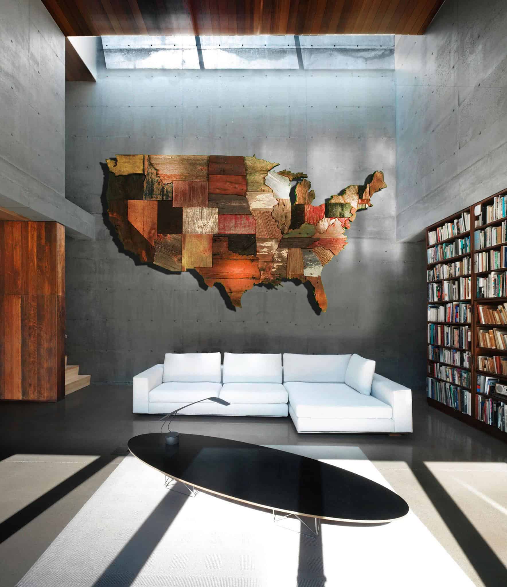Reclaimed barn wood US map