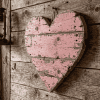 Pink barn wood heart